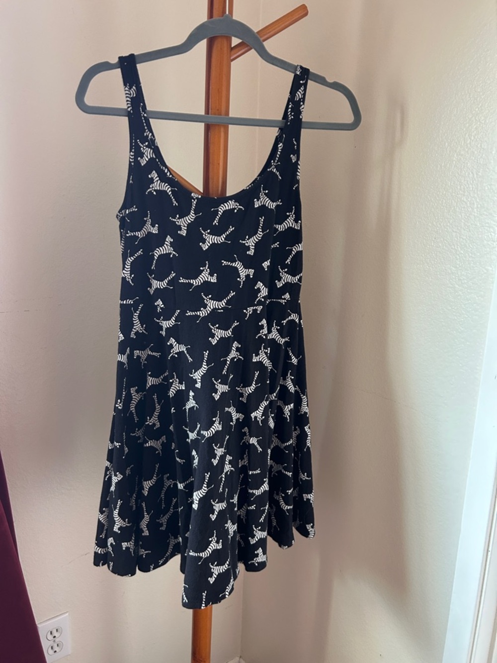 Aeropostale Black Mini Dress with White Zebra Motif